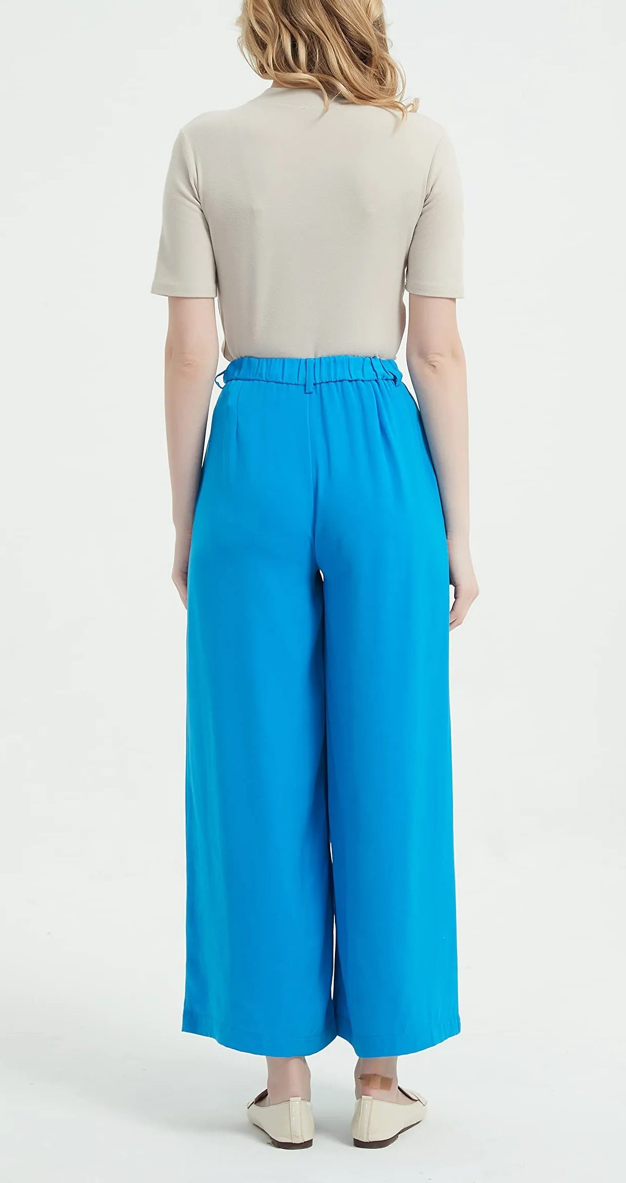 Women High Waist Casual Wide Leg Trousers
