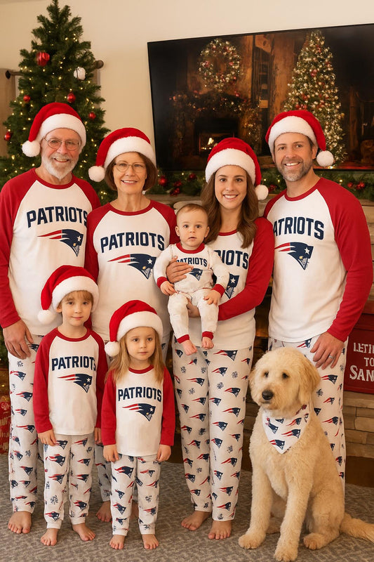 New England Patriots Family Holiday Pajamas Set