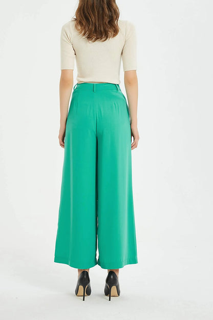 Women High Waist Casual Wide Leg Trousers