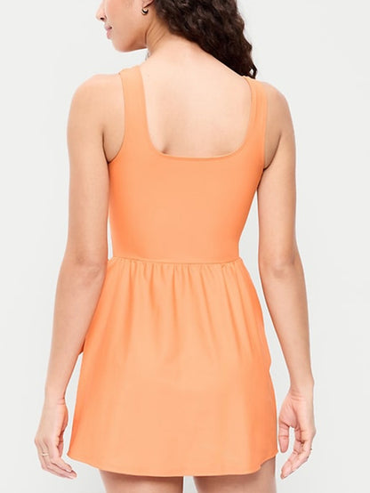 Matte Side-Tie Swim Dress