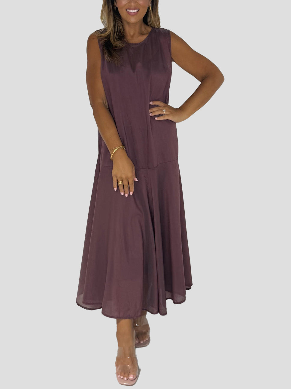 Sleeveless Round Neck Maxi Dress