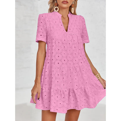 Women’s Summer Lace Dresses Eyelet Casual Flowy Babydoll Swing