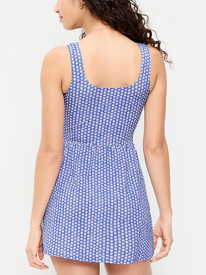 Matte Side-Tie Swim Dress