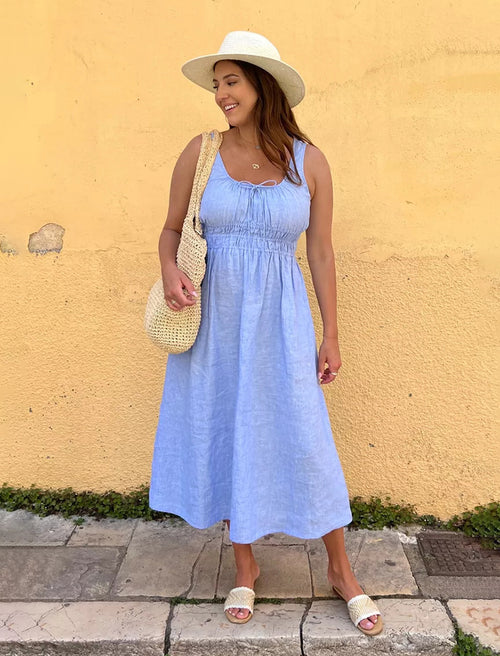 🔥2023 New Smocked Linen Dress (Buy 2 Free Shipping)
