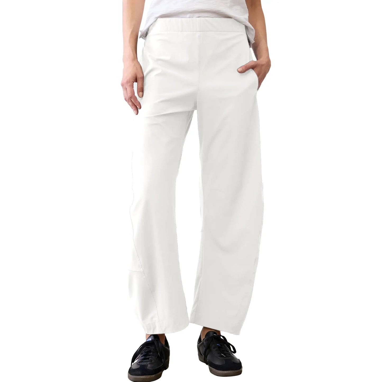 High Elastic Waist Quick Dry Wide Leg Travel Pants With Pockets