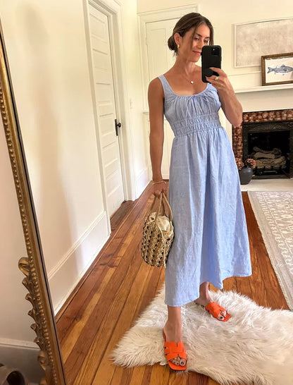 🔥2023 New Smocked Linen Dress (Buy 2 Free Shipping)