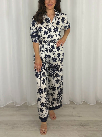 Luxury Paisley Print Button Up Shirt & Trouser Co-Ord